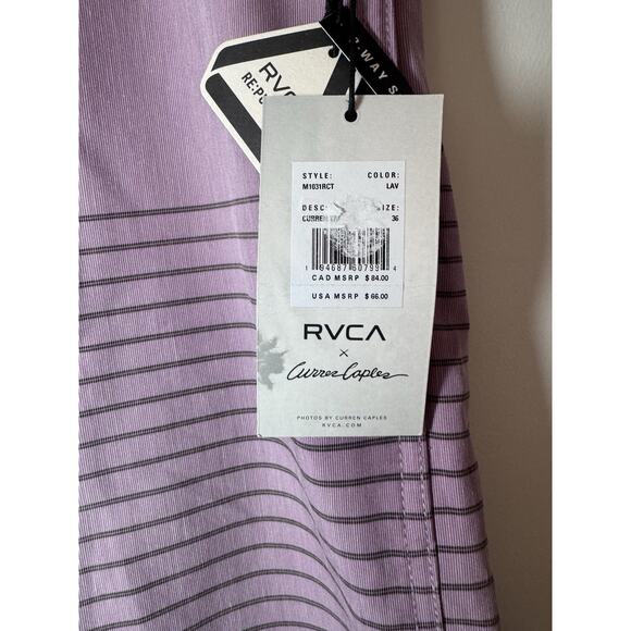 RVCA Standard Curran Swim Trunks Board Shorts Purple Sz 36 Mid Length 18" NWT - Picture 13 of 16